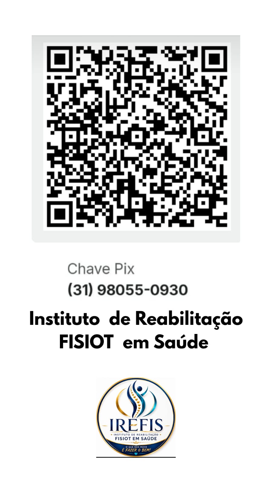 QR Code PIX oficial do IREFIS